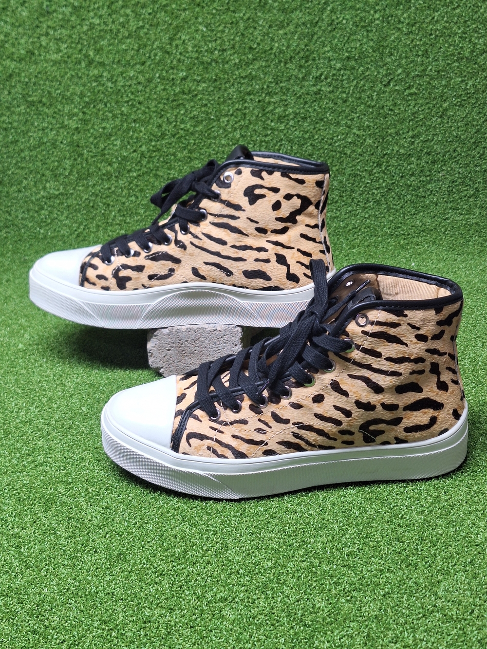 Steve Madden Tywin TYWI01M1 Mens 7 M Sneaker Leopard Calf Hair High Top Shoes